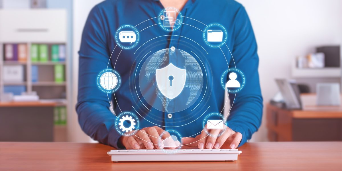 Cybersecurity, protection of the user's private data, files and documents. Security Internet.