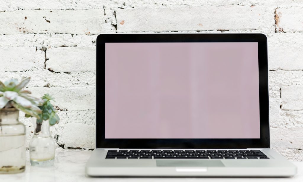 Design space on computer laptop screen