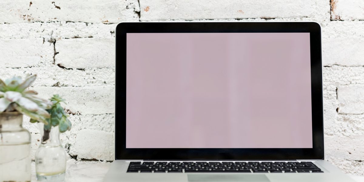 Design space on computer laptop screen