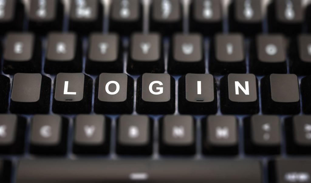 Login online concept.