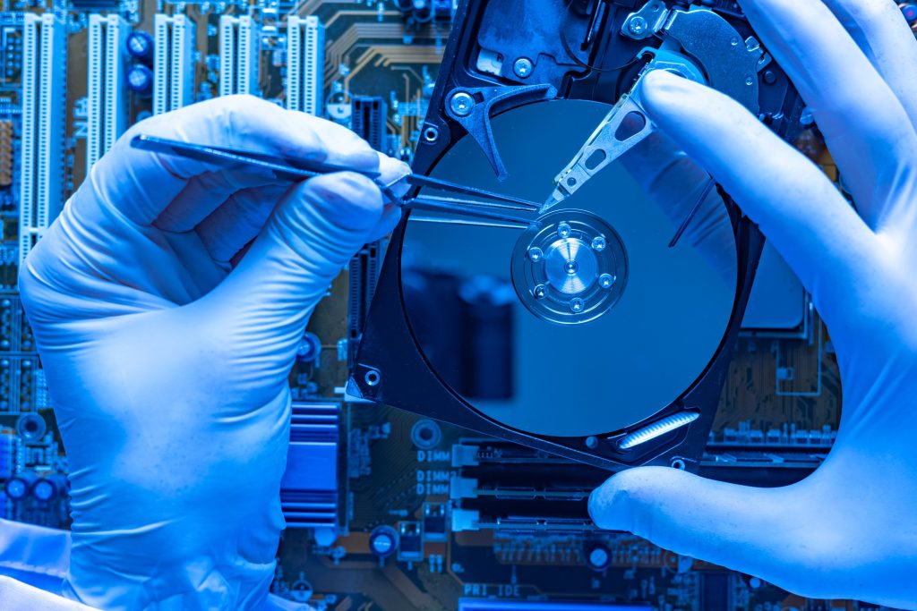 the concept of lost personal data, the master repair and fix the hdd magnetic drive with information