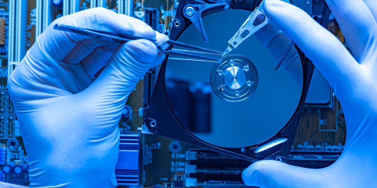 the concept of lost personal data, the master repair and fix the hdd magnetic drive with information